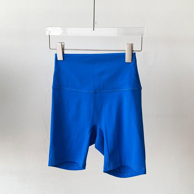 Lu Same Yoga Shorts Women's 2025 Best Selling Nude Feel No Embarrassment Line Slim Fit Sports Shorts Outdoor Fitness Pants