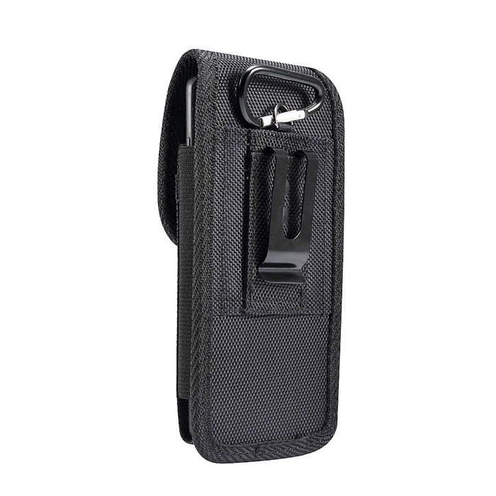 Pour Oukitel WP23 (2023) Étui Housse Ceinture Verticale Cuir Nylon - Noir