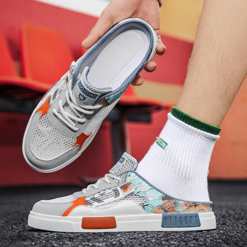 Big Size 47 Luxury Men Half Slippers Sandals Comfortable Casual Shoes Men Fashion Sneakers Anime Cosplay Men Slippers Slides Footwear