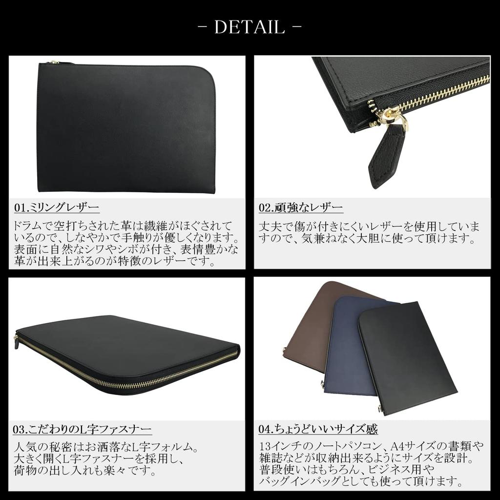 Clutch Bag Wedding A4 Brand Genuine Leather Stylish Large Ladies Casual Popular Second Bag Large Capacity [PHLOX] Men's (Black)