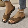 2025 Summer Anti Slip and Wear Resistant High End Simple Beach Outerwear Flip Flops for Women