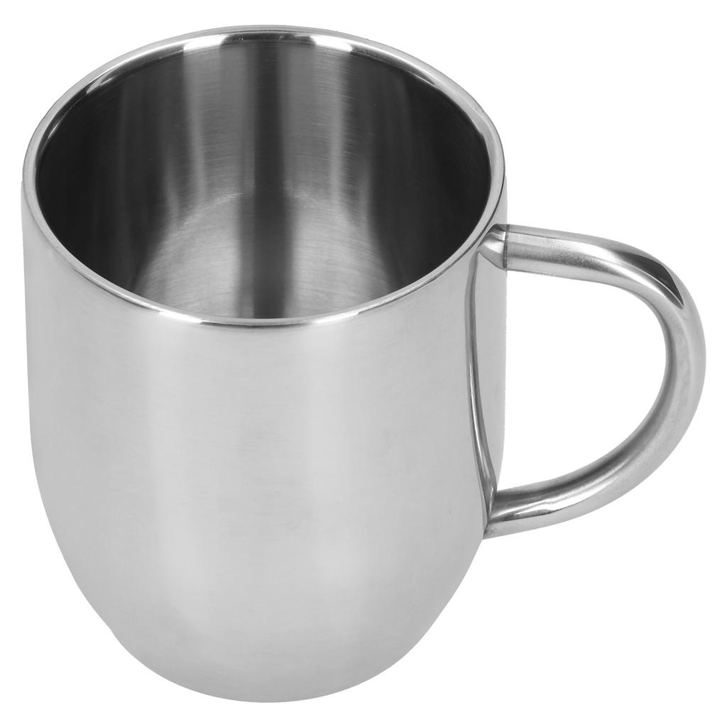 304 Stainless Steel Double?Layer Coffee Cup Thickening Handle Cup 350Ml For Office