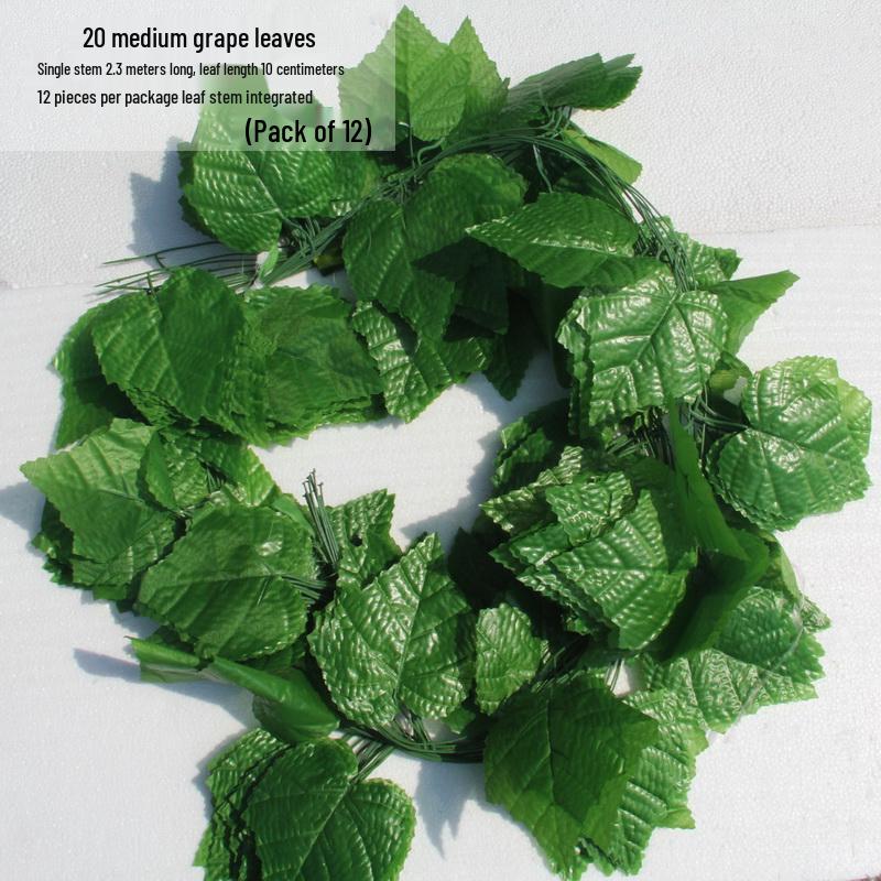 Большая декоративная виноградная лоза с листьями - Искусственная гирлянда с фруктами для стены, потолка или трубы с зелеными листьями деревьев