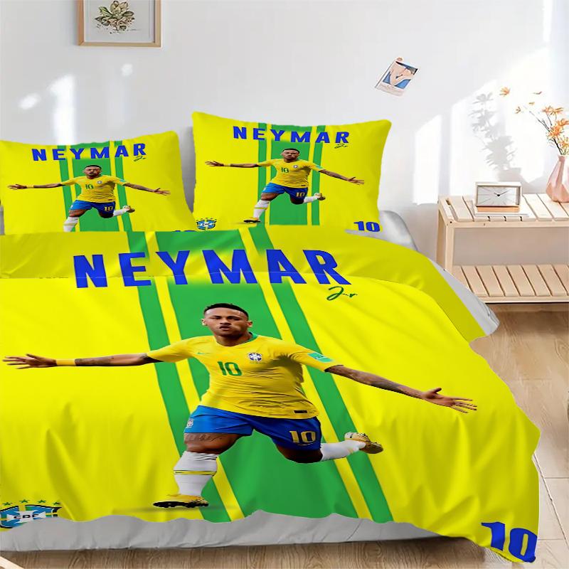3Pcs Neymar Jr Brazil Celebration Bedding Sets For All Sizes New 3D Printed Bed Cover Comforter Duvet Cover Pillowcase Bedroom Decoration