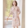 Women's Retro Chinese Style Faux Suede Cheongsam Dress
