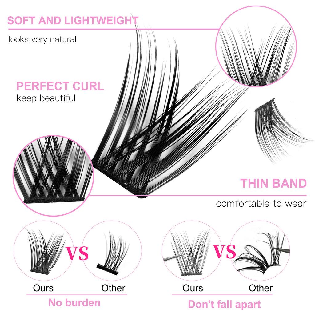 Diy Segmented False Eyelashes 10 Rows Mixed Single Cluster Set Makeup Grafted Eyelashes