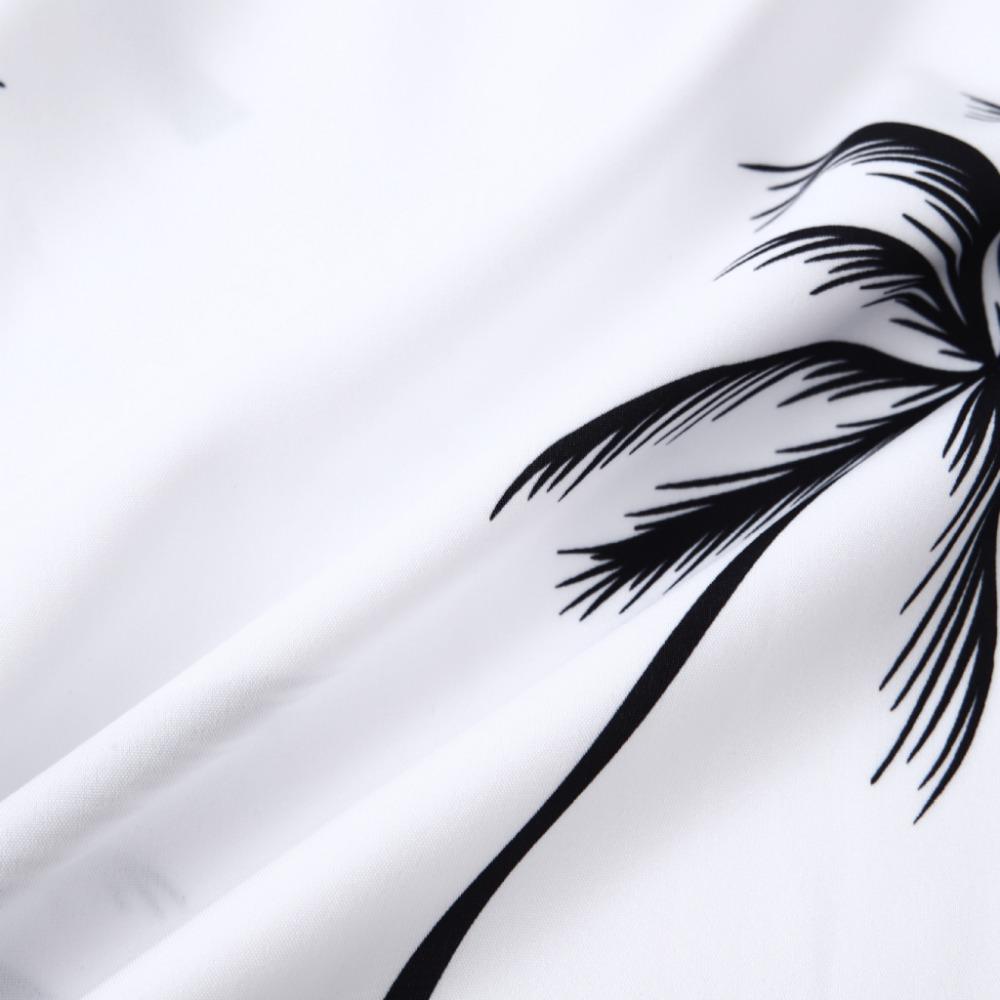 White/Black Men's Summer Casual Hawaiian Beach Loose Collar Flower Short Sleeve Shirt Printed Button Plus Size