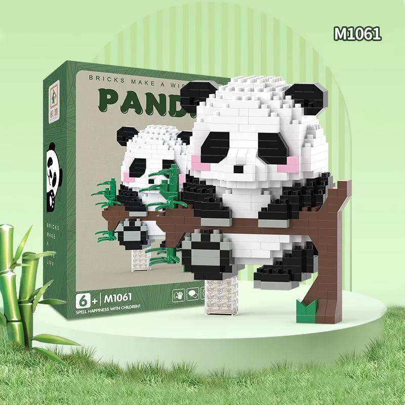 500PCS Creative Cute Mini Panda Building Blocks Micro Bricks Assemble Decoration Toy With Box Birthday Gift for Boys and Girls