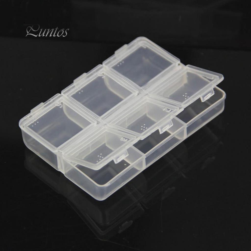 Пустой прозрачный шрифт Брайля, 6 ячеек, таблетки, лекарства, чехол для хранения лекарств, пластиковая коробка, портативный