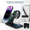 30W LED Fast Wireless Charger Stand 3 In 1 Foldable Charging Station for iPhone17 16 15 14 13 12 11 Apple Watch 9 8 7 6 5 Airpods Pro