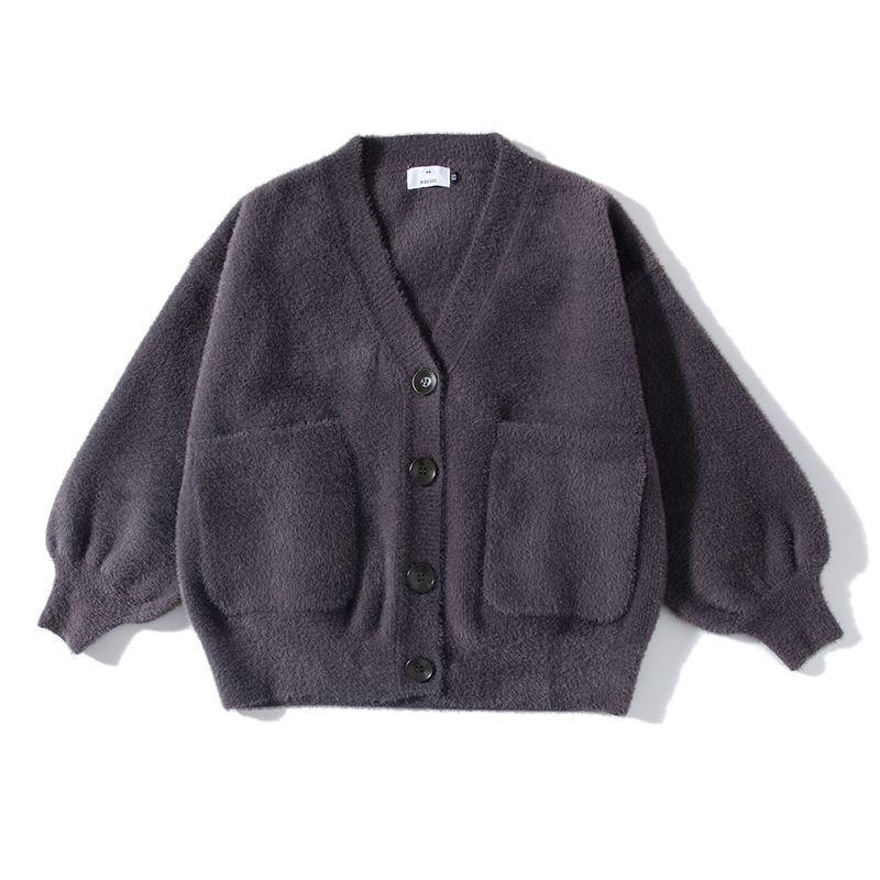 Women's Small Japanese JK Furry Knitted Sweater Cardigan - Soft, Warm, Long-Sleeved for Autumn/Winter