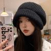 Универсальная шапка большого размера по окружности головы, женская шапка-бини, осенне-зимняя теплая шапка с защитой ушей, повседневная вязаная шерстяная шапка, женская шапка от холода