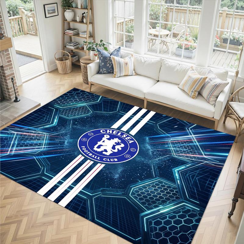 Дизайн Chelsea FC Хрустальный Велюровый Ковер Уютный Не?Нескользящий ковер с принтом для спальни, гостиной, прихожей