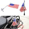 Motorcycle Flagpole Mount Steel 15" Flag Pole Fixed Mount for Luggage Rack Motorcycle Decoration