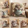 Good Christ funny Jesus Cushion Cover Silky Short Plush Invisible Zipper Dustproof Sofa Pillow Case for Home Decor