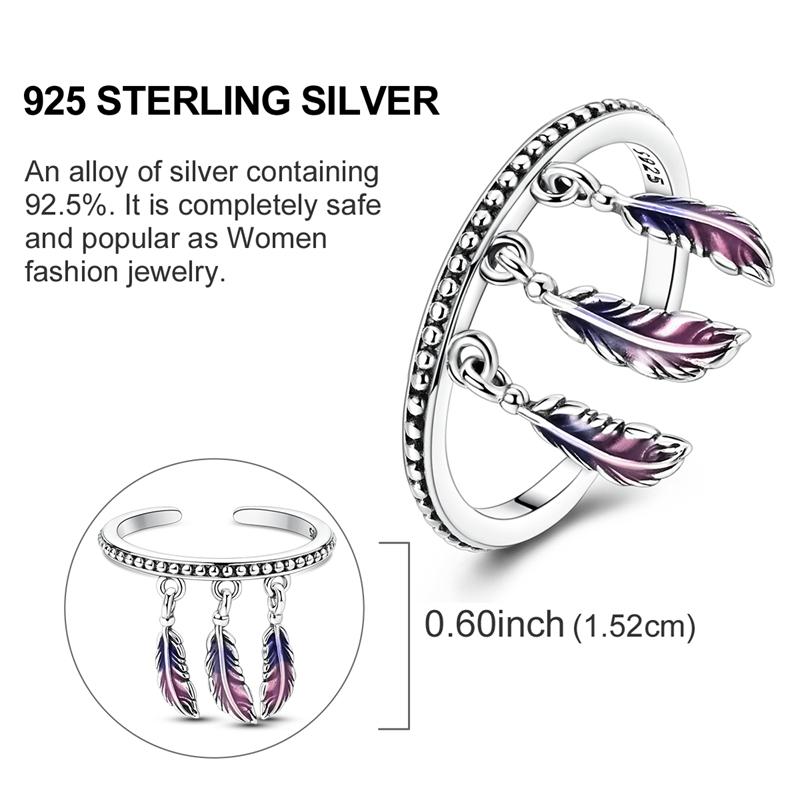 Original Rings 925 Silver Simple Sparkling Heart Bow Dragon Firefly Star Moon Ring for Women Girls Wedding Jewelry Gift