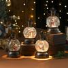 Christmas Glowing Resin Ornaments with Music, Snowflakes, Christmas Decorations, Hand-held Gold-painted Big Horse Lanterns