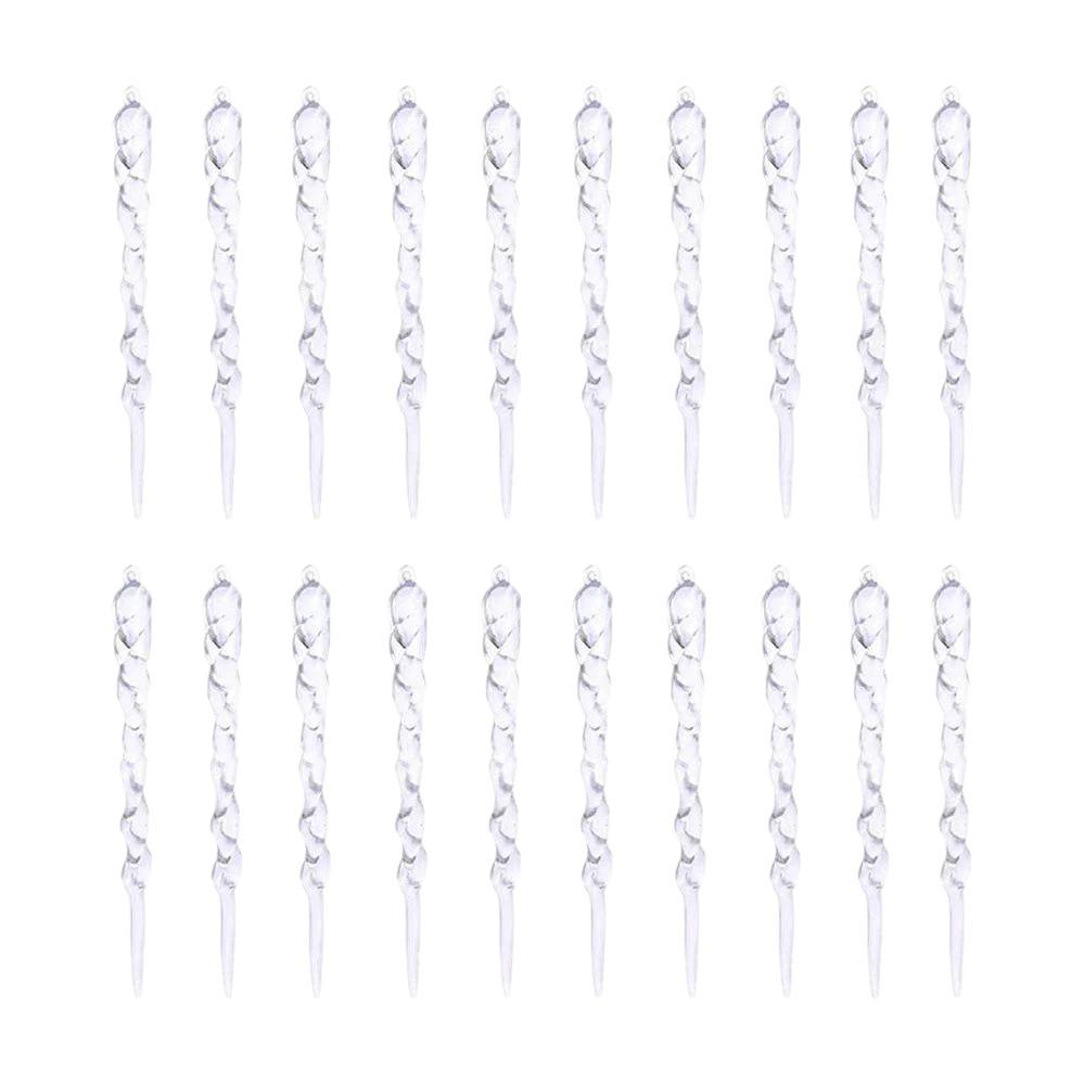 Прозрачная Рождественская сосулька и снежинка, подвеска для украшения елки