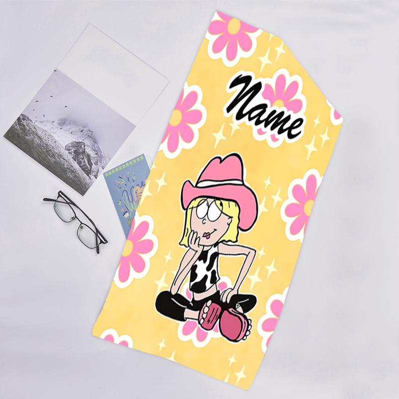 1pc Lizzie McGuire Y Sus Locuras2 Beach Towel with Custom Name, Beach/Swimming/Bath/Picnic/Camping Towel, Suitable for Seaside Beaches