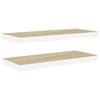 VidaXL Étagères flottantes 2 pcs Chêne et blanc 80x23,5x3,8 cm MDF