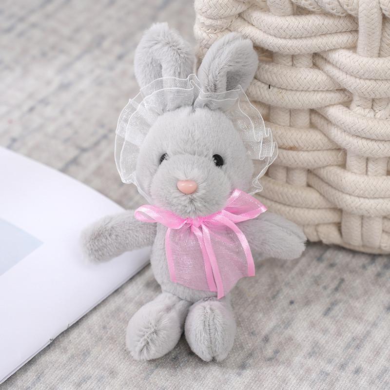 Adorable Lace Bunny Plush Toy Soft And Fluffy Stuffed Animal Doll Keychain