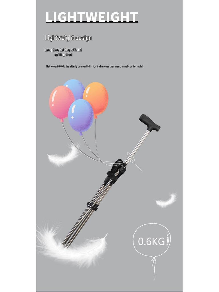 Anti-Fall Foldable Portable Cane Stool: Lightweight Retractable Tripod Seat and Trekking Pole