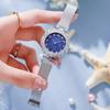 Diamond-encrusted Whirlwind Fashion Women's Watch Women's Student Light Luxury Niche Blue Mother Shell Milan with Mesh Belt