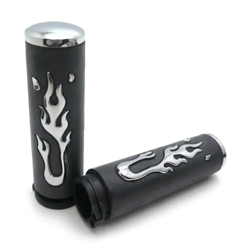 Flame Angry Fire Handlebar Grips for Harley Davidson Suzuki 1" 25mm Throttle Motorcycle Parts