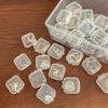 [Mini Plastic Box] Small Plastic Transparent Square Box with Lid, Mini Earplug Jewelry Earring Storage Earring Box Parts Box