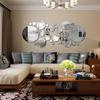 26/24pcs Geometric Circle Mirror Wall Sticker DIY Home Background Bedroom Decor 3D Accessories Stereo Removable Round Mirror