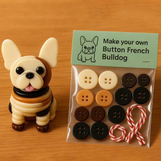 Набор украшений Бульдог Французский стиль Пуговица Щенок Подвеска для подвешивания Дом Вечеринка