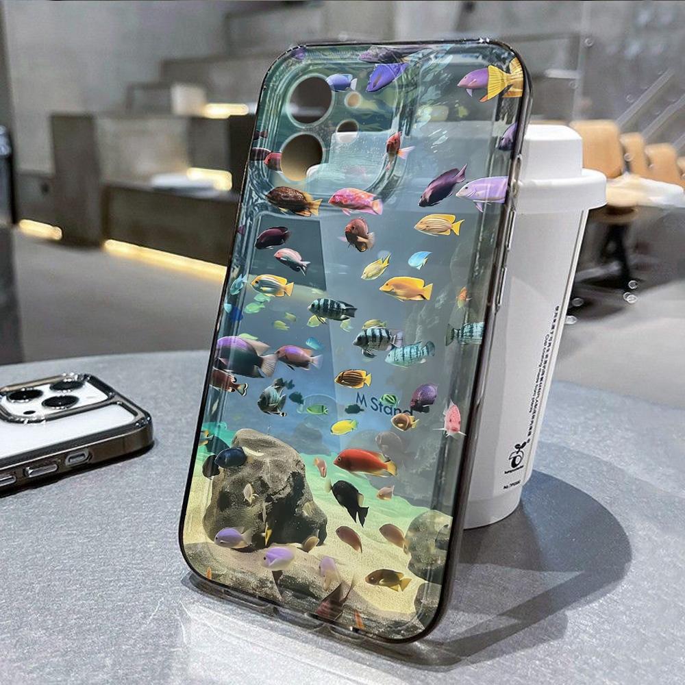 Милый чехол для телефона Ocean Animal для iPhone 11, чехол Funda для iPhone 13, 12, 14, 15, 16, Pro Max, 8, 7 Plus, XR, XS, X SE, прозрачный защитный чехол