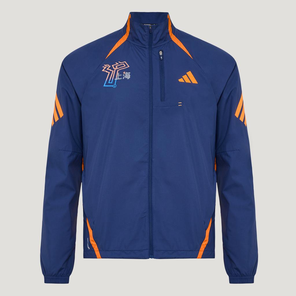 Adidas Jackets Unisex Technology Indigo/Bright Orange Stand Collar Mod