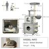Enclosed Cat Litter Box with Cat House, Cat Bed, Scratching Posts, Platforms, for Indoor Cats - Grey