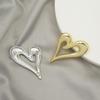 French Cold Wind Light Luxury Metal Glossy Love Design Brooch Pin Simple Temperament Suit Accessories