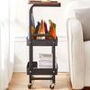 Портативная тележка для хранения вещей, напольная многоэтажная стойка для хранения вещей в кухне и ванной комнате, полка для игрушек из углеродистой стали для спальни