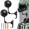 180° Rotation Motorcycle Helmet Rack Wall Mount with Hooks Metal Bicycle Helmet Display Hanger Stand for Coats Caps Rugby Helmet