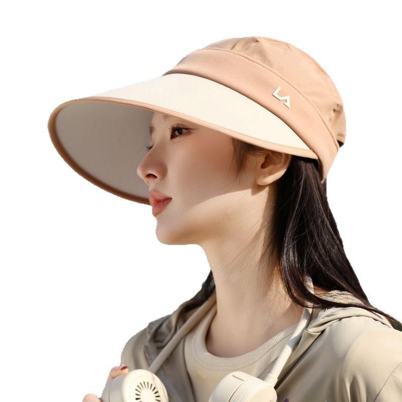 Ice Anti-Ultraviolet Sun Hat Women'S Fashion Sun Hat Outdoor Beach Hat Zipper Dual-Purpose Hat