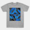 Geometric Pattern Tiles In Shades of Blue Grey and Black T Shirt S XL Fast Shi