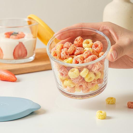 Удобный прочный герметичный многоцелевой видимый стеклянный круглый контейнер для приготовления еды, кухонные принадлежности, коробка для хранения продуктов питания