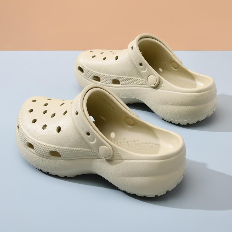 Женские летние новые дышащие шлепанцы EVA для улицы, на толстой подошве, увеличивающие рост, нескользящие, износостойкие, пляжные сандалии