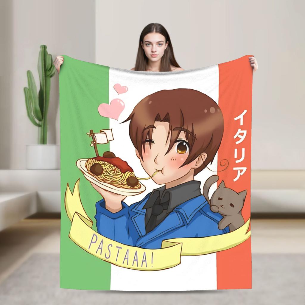 APH Italy Hetalia Anime Blanket Fleece Winter Multifunction Super Soft Throw Blanket for Home Travel Rug Piece