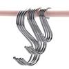 Stainless Steel S-shaped Hooks, 5 of Each Size, 15 Pieces Per Pack, 10kg/15kg Weight Capacity, Versatile Hooks for Bathrooms, Kitchens, Bathrooms, Sma