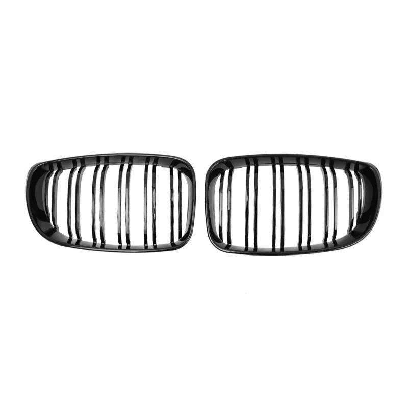 For BMW E81 E82 E87 E88 1 series Car Front Bumper Kidney Grille Racing Grills Grilles Gloss Black Dual Slats Grill 2007-2011