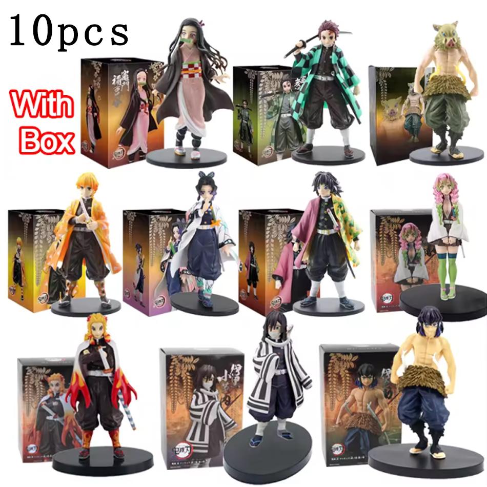 Anime Figure Kamado Tanjirou Nezuko Demon Slayer Figure Action Figures PVC Model Toys Zenitsu Figurine Inosuke Kimetsu No Yaiba