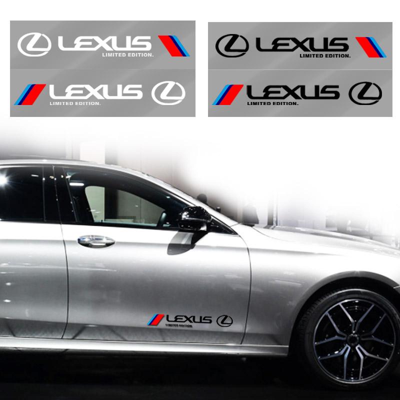 2pcs Car Side Door 3D Sticker Badge Decal Decoration Emblem For Lexus CT200H ES250 ES300H IS250 IS200 GS300 GS460 GX470 LS400 ADV1
