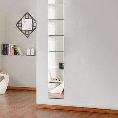 9 шт. квадратные наклейки на зеркальную плитку для стен, мозаичные наклейки для макияжа, самоклеящиеся плитки, 3D наклейки на зеркальную стену