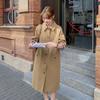 Khaki Super-good-looking Windbreaker Coat for Women, Mid-length, Casual, British-style, Korean-style Coats Are Popular In Autumn This Year