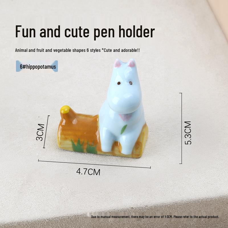 Милый мультяшный держатель для ручек и кистей для нейл-арта - Дизайн Бегемот, Арбуз, Банан