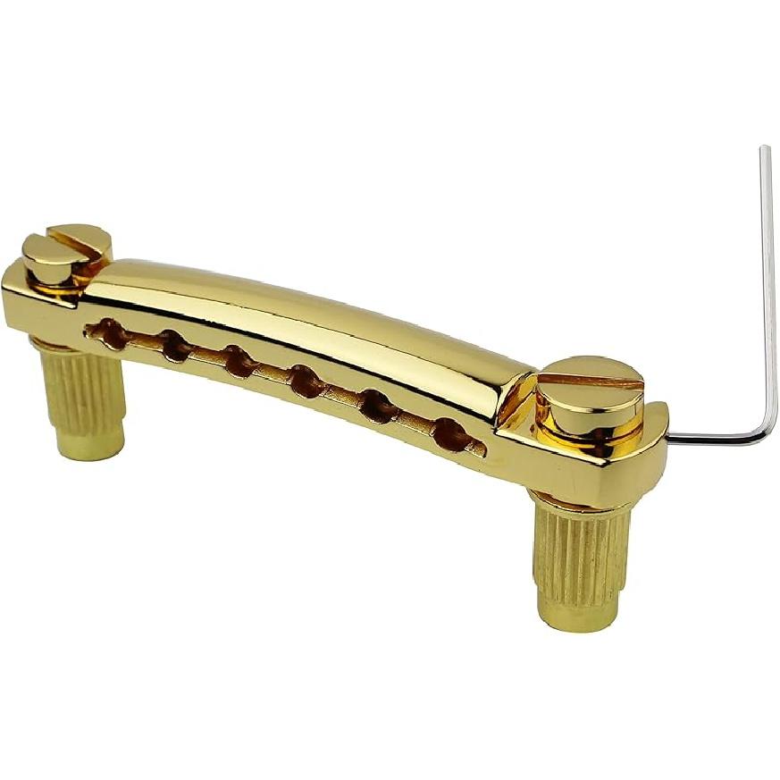 Guyker Guitar Tune-O-Matic Tailpiece Stop Bar with Studs - Bridges Parts Replacement for LP SG Style 6 String Electric Guitar (GS001, black)